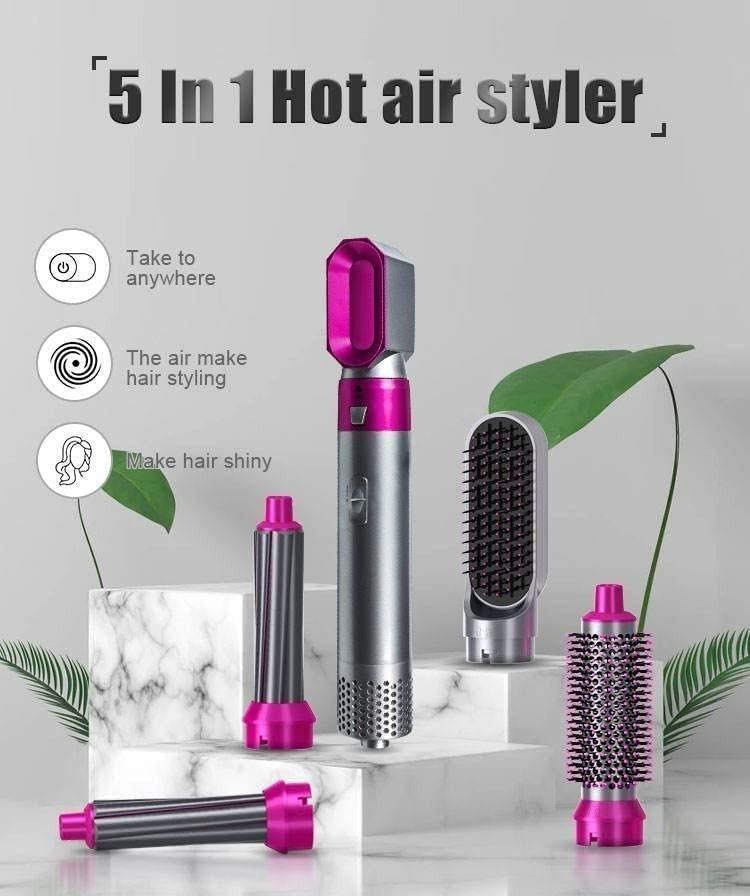 Muti-Functional 5 IN 1 Hair Styling Tool Detachable Hot Air Brush Hair Dryer with Comb