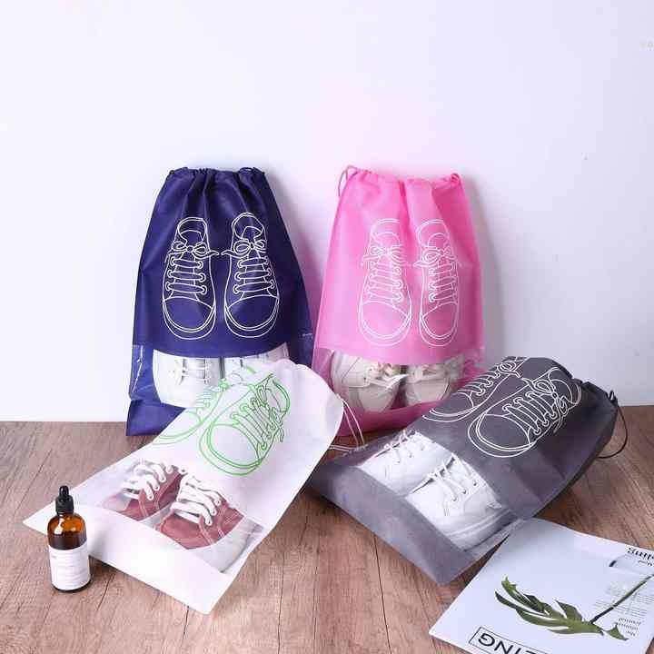 Shoe Storage Bags Non-Woven Travel Shoe Organizers Pack of 10