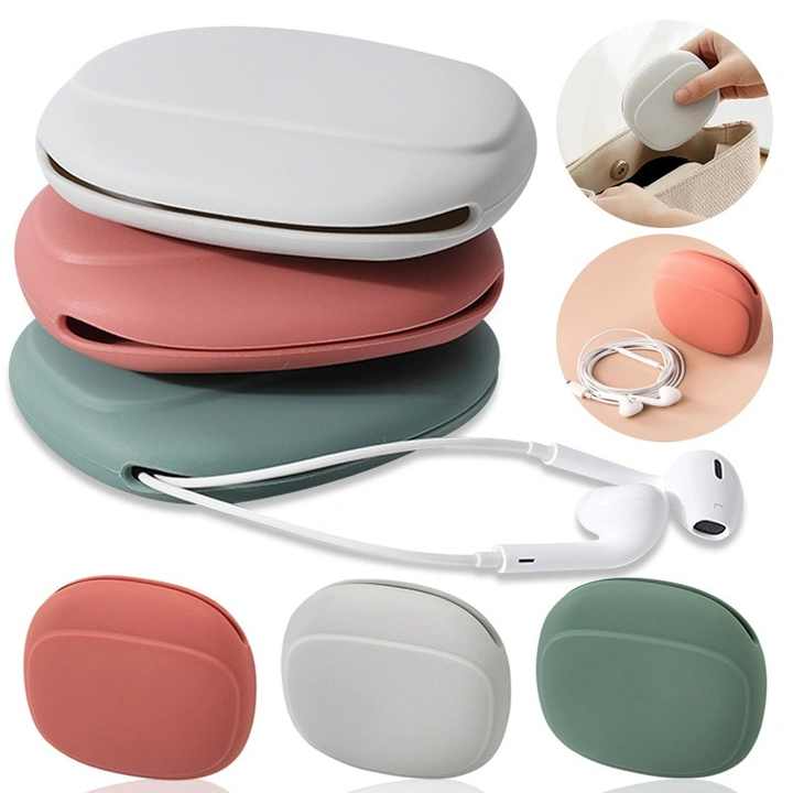 Portable Silicone Earphone and Cable Organizer Case