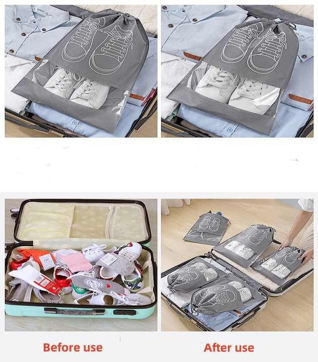 Shoe Storage Bags Non-Woven Travel Shoe Organizers Pack of 10