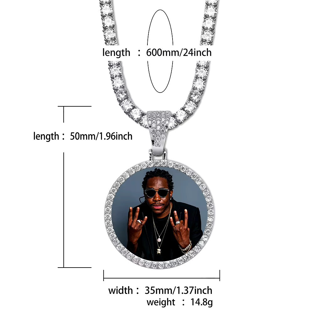 Custom Photo Necklace Customized Memory Pendant with Chain for Men Women